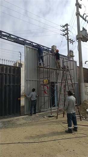 Instalación de portón de 6.40 x 4.50 m. con la GARANTIA Belkcam