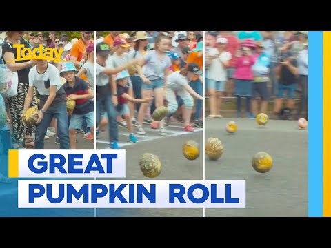 The great Australian Pumpkin roll at Goomeri Pumpkin Festival | Today Show Australia