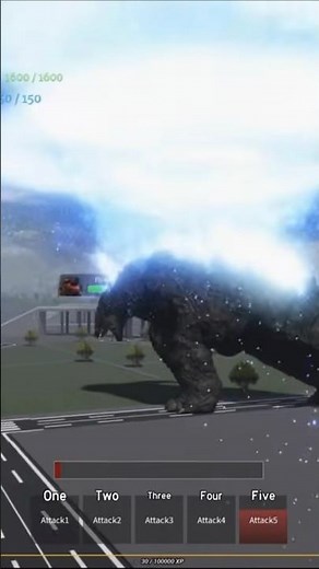 GODZILLA 2014 (DORSAL PULSE/ULTIMATE ATTACK) - Roblox Age of Titans #godzilla #roblox #shorts #edit