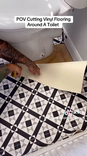 DIY: Cutting Vinyl Flooring Around a Toilet