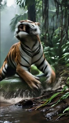 Tiger vs Anaconda – Epic Jungle Battle Cinematic Wildlife Short #wildlifeentertainment #animalfight