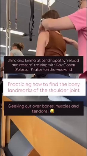 Shira and Emma attended ⭐️’Reload and Restore, Managing Tendinopathy and Bursitis through Pilates’⭐️ with Physiotherapist and Pilates Instructor Dav Cohen on the weekend. It was a brilliantly presented course (thank you Dav and Polestar Pilates Brookvale!). Have you been told your non-specific joint pain might be Bursitis..? Chances are it’s not, but you probably do have tendinopathy (reduced function/pain of the tendon from repeated strain/overuse). Book a session with us so we can help you dia