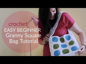 Easy Beginner Granny Square Bag | Simple Market Crochet Bag