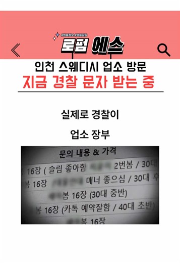 인천 성매매 수사와 스웨디시 업소 단속