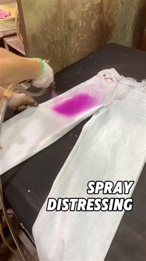Spray Distressed Jeans Production | Vintage Denim Manufacturing | Raysilk