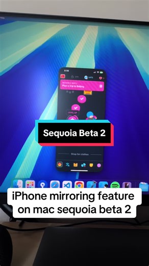 iPhone mirroring feature on mac sequoia beta 2 #apple #ios18 #macossequoia #beta2