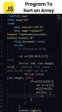 Sort an Array in JavaScript | Easy Program & Logic Explained