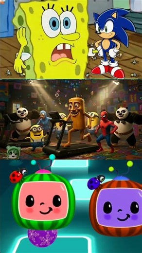 Sonic Exe vs Spongbob vs Tung Tung Tung Sahur X Coffin Dance Tiles Hop Edm Rush