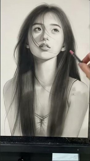 Realistic Girl Drawing Step by Step || Pencil Shading Technique
