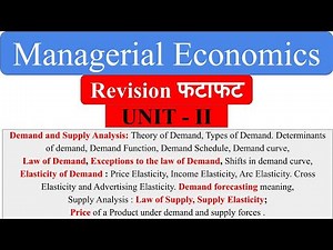 2| Demand Analysis, Law of Demand, law of supply, Elasticity of Demand, managerial economics aktu