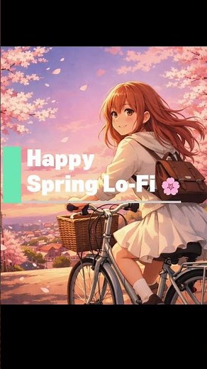 Spring Lo-Fi 🌸 Bicycle Ride Through Cherry Blossoms #lofi #studybeats #music #beatstostudy