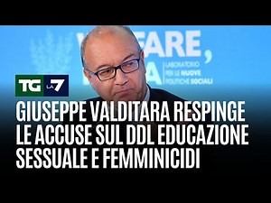Giuseppe Valditara respinge le accuse sul ddl educazione sessuale e femminicidi