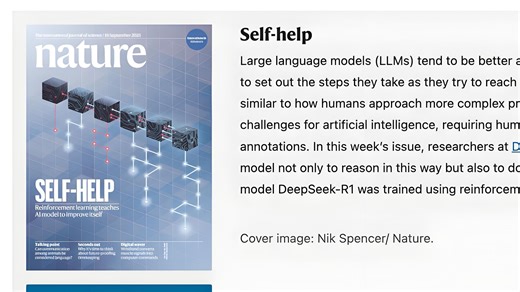 Nature封面：DeepSeek-R1通过强化学习激励大型语言模型进行推理