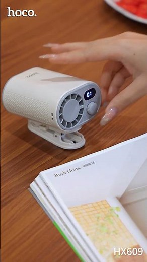 HOCO HX609 Clip-On Portable Fan | 12000RPM Mini Waist Fan with Digital Display & 3600mAh Battery