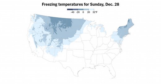 Tracking Freezing Temperatures in the U.S.