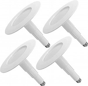 Soliseed 4 Pack Retrofit Led Recessed Lighting 6 inch,12W=60W,5000K Daylight,800LM,Dimmable,Adjustable Retrofit Downlight ETL Damp Rated,Bevel Trim,Easy Can Lights Install