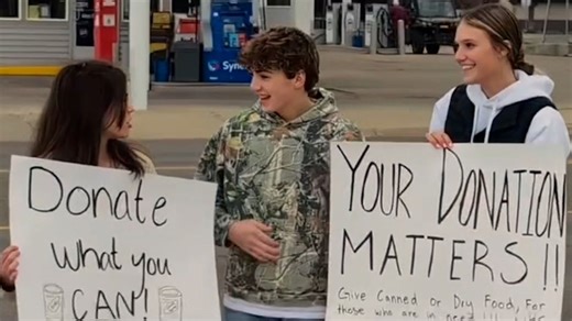 Salmon students line four blocks with food bank donations - Local News 8
