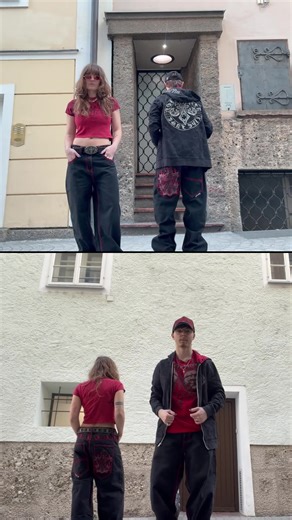 Contrast is the king. Red stitching on black denim, the ultimate Y2K throwback. Shop now in store and online at blue-tomato.com #bluetomato #Y2K #fitcheck #streetwear