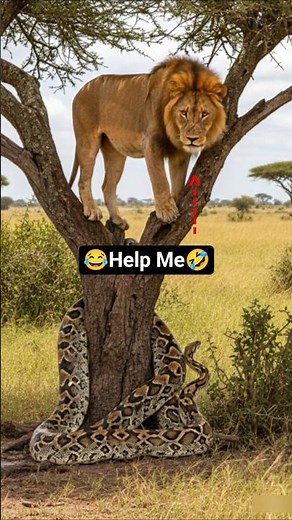 😂 Lion Shocked by Python 🦁🐍 Funniest Reactions