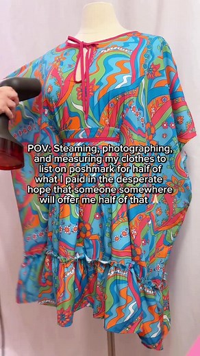 9.1K views · 75 reactions | Nothing feels like a waste of time more than listing things on poshmark rn lol  I’ve been doing it anyway though and I’m up to like ~150 active listings so if you also like weird colorful clothes the link is in my bi0! #poshmark #dopaminedressing | Kate Gabrielle | Facebook