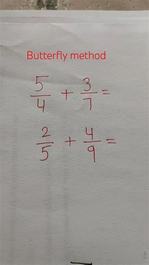 भिन्न को जोड़ने का butterfly method(99% students don't know this trick) #butterfly #shortsfeed #yt