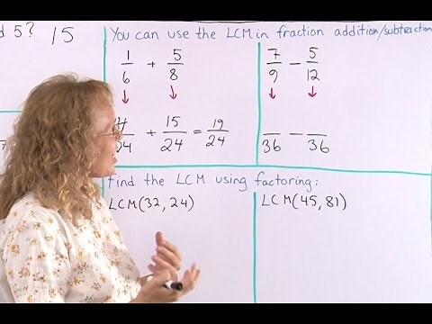 Use the LCM with fraction addition / find the LCM by factoring