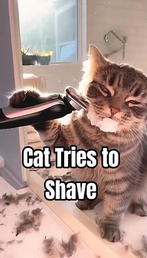 Cat Tries to Shave Its Beard… Chaos Ensues! 😹✂️ | #Shorts