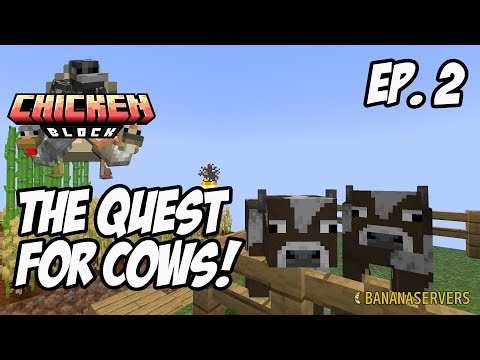 The Quest For Cows! - Chicken Block - Minecraft Modpack Ep. 2