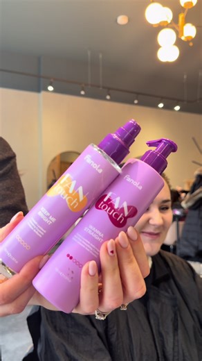 For hair that shines like this! Fantouch Keep Me Bright Glossing Crystals Fantouch Wanna Straight Smoothing Cream @Lucyrosehair #fanolauk #cherryred #fanolafantouch #hairstyling #hairtips
