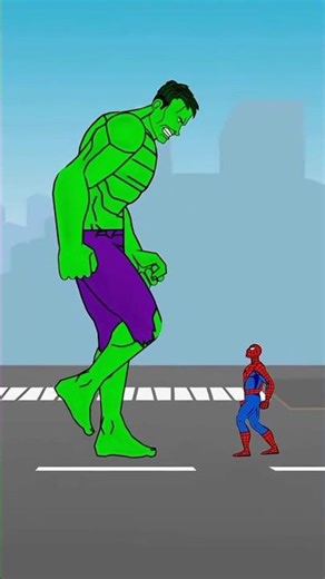 hulk vs Spiderman funny Animation short video #animation #youtubeshorts #hulksmash #cartoon