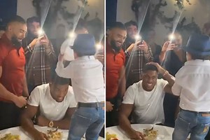 Watch Joshua get plate smashed over head while out with social media star