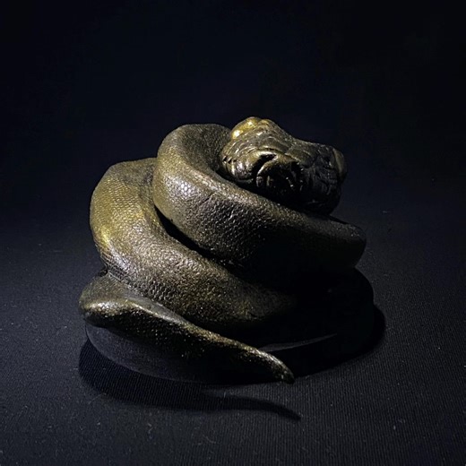 Ball Python Sculpture Art, Realistic Snake Statue, Handmade Reptile Collectible, Gothic Home Decor - Etsy