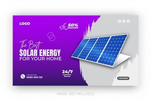 Premium Vector | Solar spotlight social media post youtube video thumbnail layout