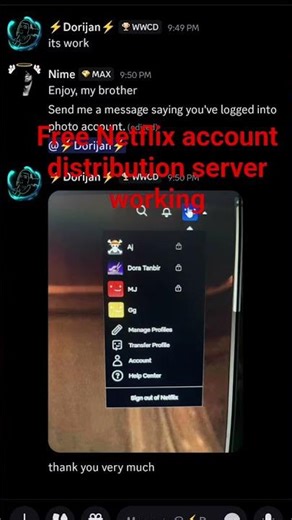Free Netflix account distribution server, working and distributing any accounts