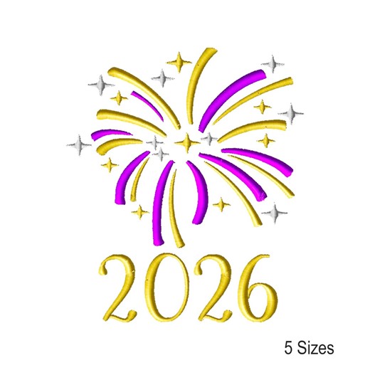 2026 New Year’s Machine Embroidery Design: Word Art Instant Download Embroidery Files (5 Sizes). - Etsy