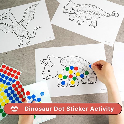 Dinosaur Dot Activity (stickers and Markers) – Printable PDF, Preschool & Pre-k, Fine Motor Skills - Etsy