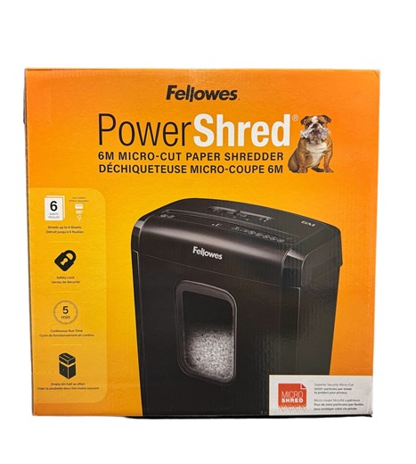 Fellowes Power Shred 6M Micro-Cut Paper Shredder with SafeSense® Technology, Black - Walmart.ca