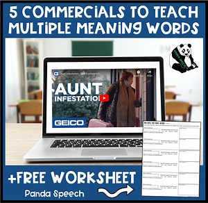 5 Commercials to teach MMW in Speech Therapy + FREEBIE