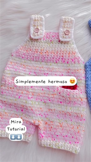 Te va encantar 😍 Como tejer una mameluco overol super fácil a crochet perfecto para bebes #shorts