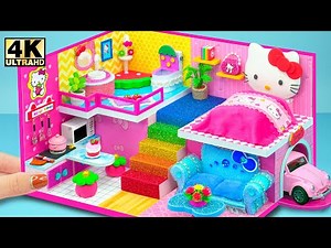 (So Cute) Build Very Simple Miniature Pink Hello Kitty House for Two ❤️ DIY Miniature House # 110