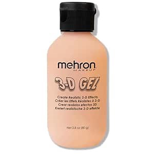 Mehron Makeup 3-D Gel | Gelatin Special Effects Makeup | Halloween FX & Scarring Gel | Fake Skin for Stage, Screen, Theater, Cosplay, and Halloween (2 oz) (Fleshtone)