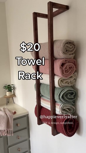 DIY $20 Towel Rack for Bathroom and Home Storage
