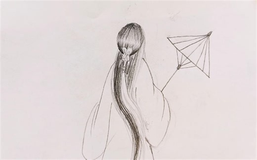 简笔画，教你用数字9画一个古风女子