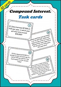 Compound Interest Task Cards (30 cards)