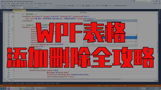 wpf入门(十七)DataGrid添加删除显示
