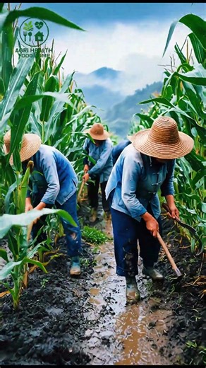 Corn Farming in Rural China During Rainy Season | Traditional Agriculture.