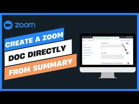 How to Create a Zoom Doc Directly from a Meeting Summary