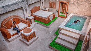 How To Build The Most Modern Underground Bedroom, Swimming Pool & Private Underground Living Room | Primitive Unique Tool