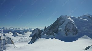 High mountain view of alpine peaks from a drone