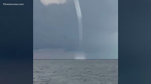 Waterspout forms over North Carolina's Albemarle Sound